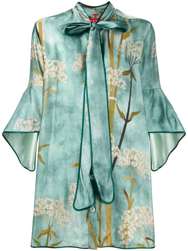 F.r.s For Restless Sleepers Oversized Pussy Bow Blouse - Blue