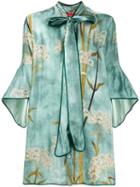 F.r.s For Restless Sleepers Oversized Pussy Bow Blouse - Blue