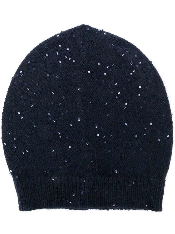 Fabiana Filippi Sequin Embellished Beanie - Blue
