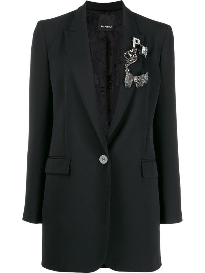 Pinko Embellished Longline Blazer - Black