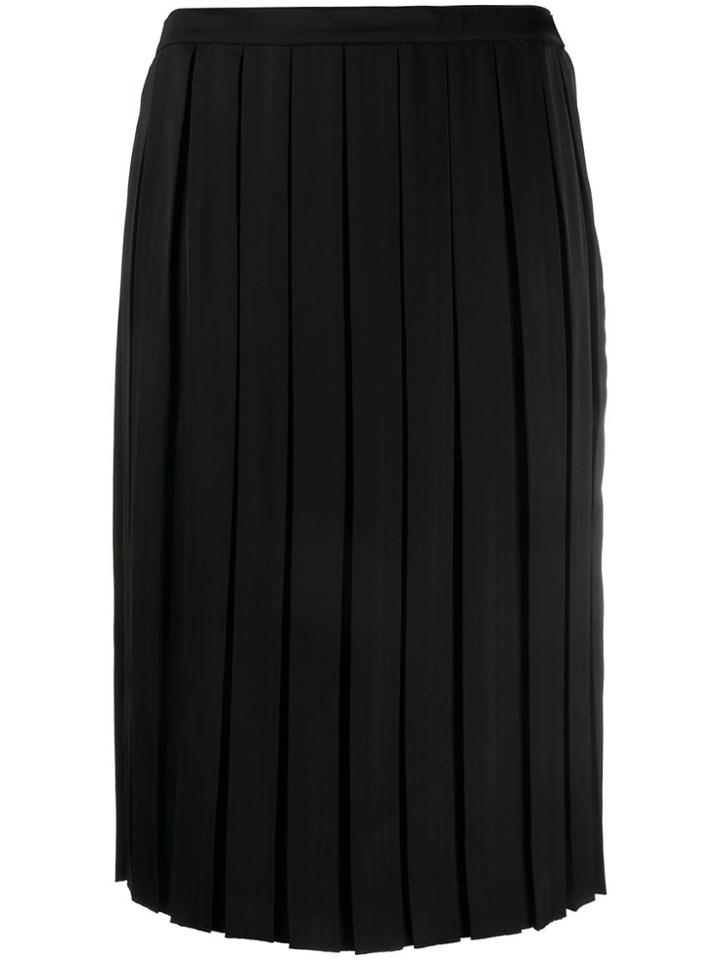 Plan C Pleated Midi Skirt - Black