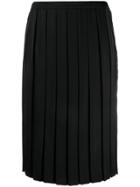Plan C Pleated Midi Skirt - Black