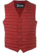 Herno Padded Waistcoat, Men's, Size: 54, Red, Polyamide/polyurethane/polyester/polyurethane