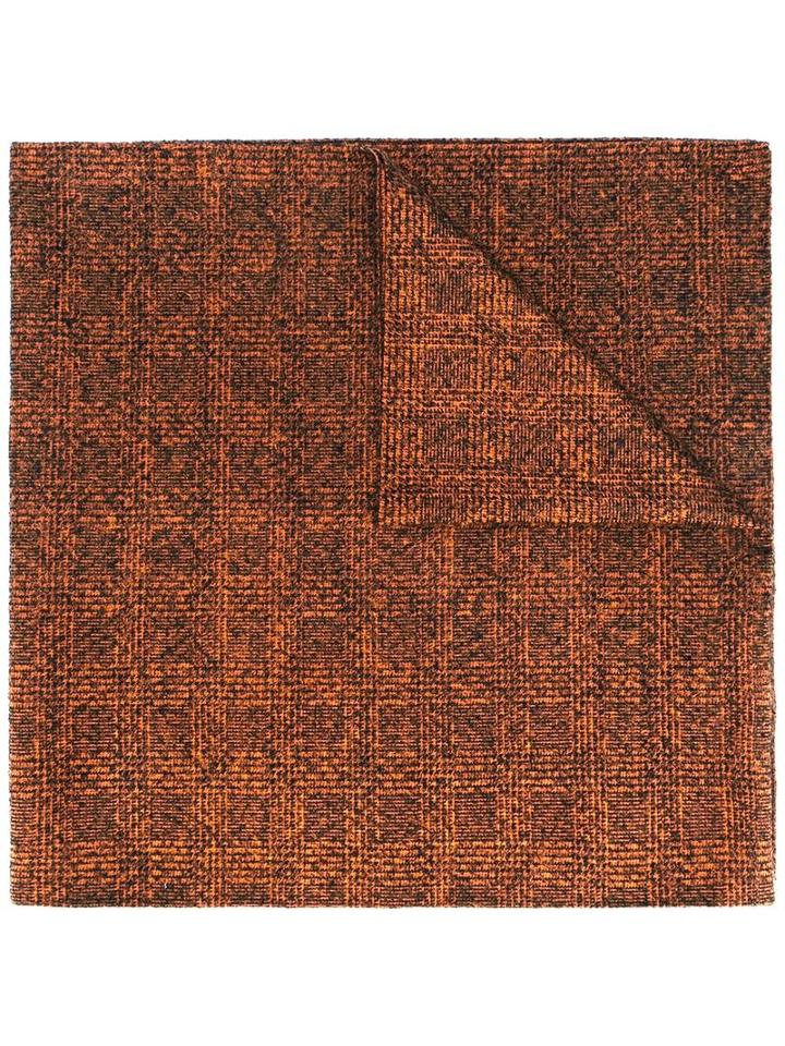 Drumohr Knitted Scarf, Men's, Yellow/orange, Silk