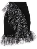 Carmen March Ruffle Trimmed Midi Skirt - Black