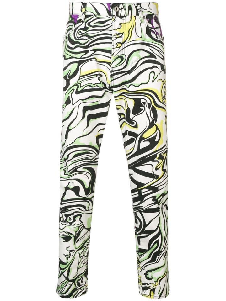 Just Cavalli Printed Slim Fit Jeans - Neutrals