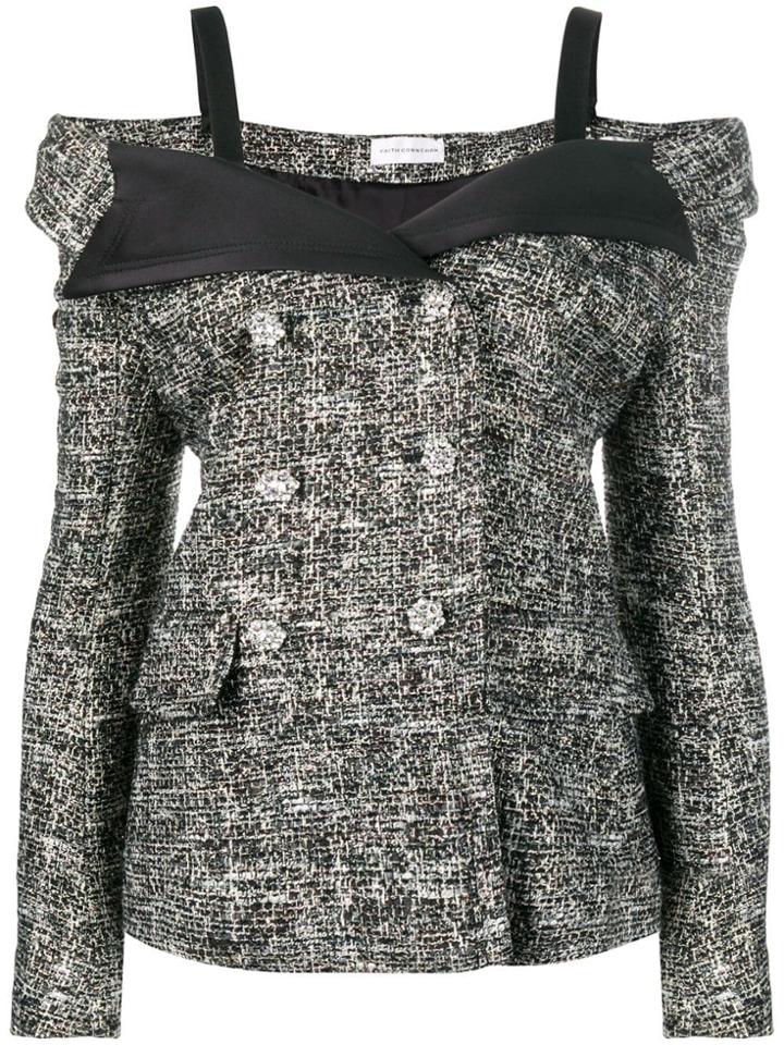 Faith Connexion Tweed Sailor Jacket - Black