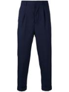 Ami Alexandre Mattiussi - Tapered Cropped Trousers - Men - Polyester/wool - 38, Blue, Polyester/wool