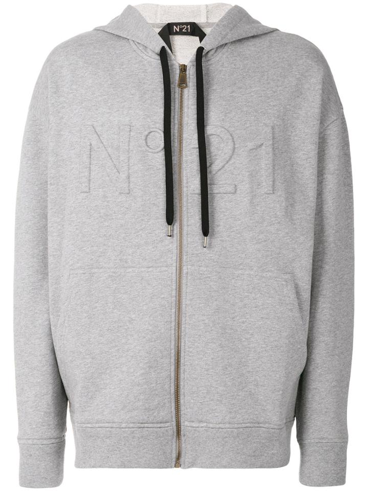 No21 Three-dimensional Logo Hoodie - Grey