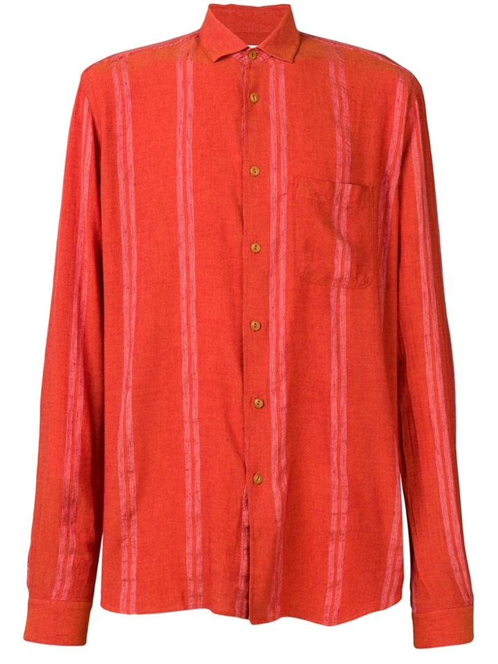 Ymc Striped Shirt - Orange