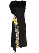 Versace Savage Baroque Stripe Midi Dress - Black