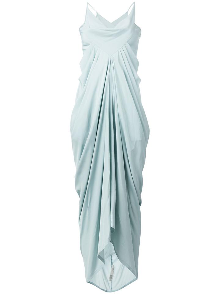 Rick Owens - Draped Oversize Dress - Women - Silk/acetate - 42, Blue, Silk/acetate