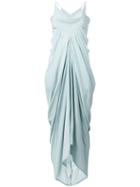 Rick Owens - Draped Oversize Dress - Women - Silk/acetate - 42, Blue, Silk/acetate