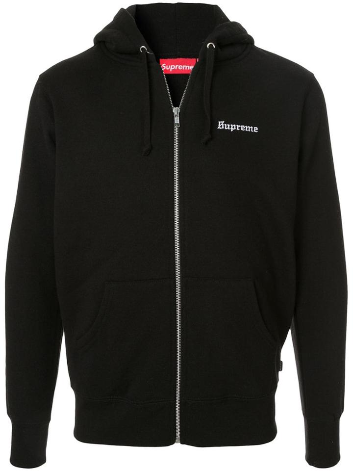 Supreme 666 Patch Zipped Hoodie - Black