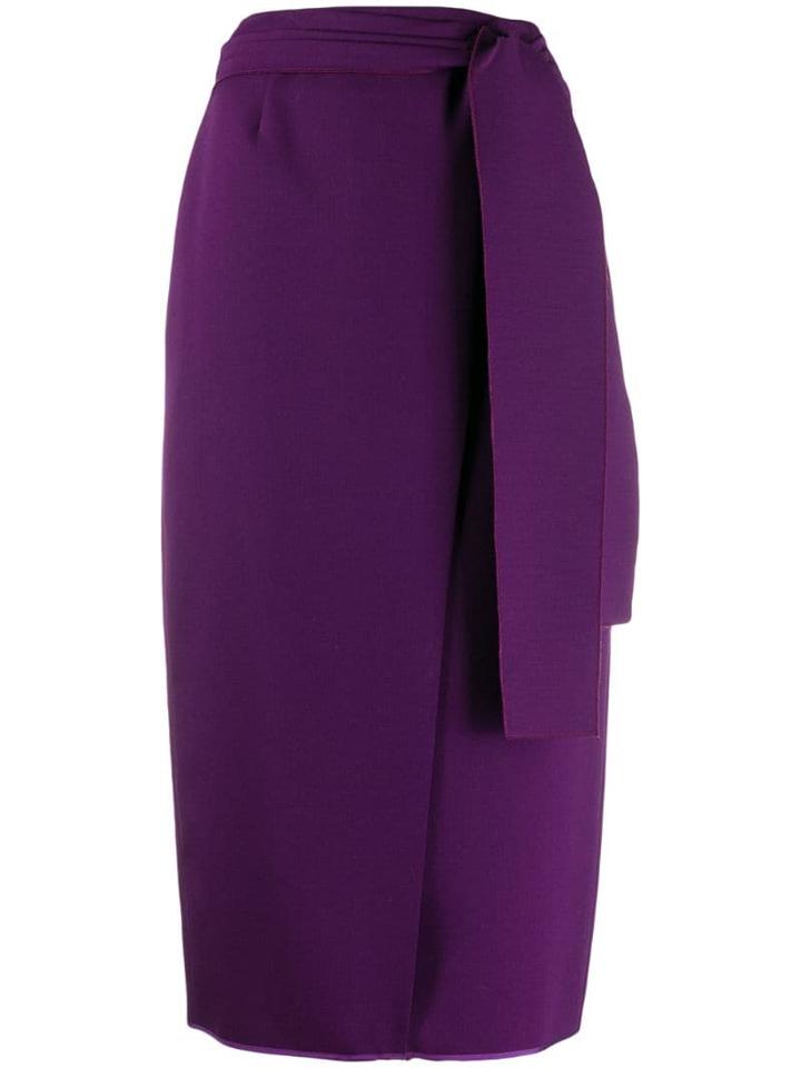 Rochas Wrap Midi Skirt - Purple