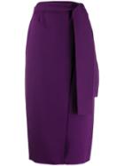 Rochas Wrap Midi Skirt - Purple