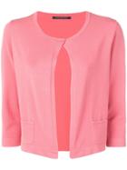 Luisa Cerano Open Front Knitted Cardigan - Pink