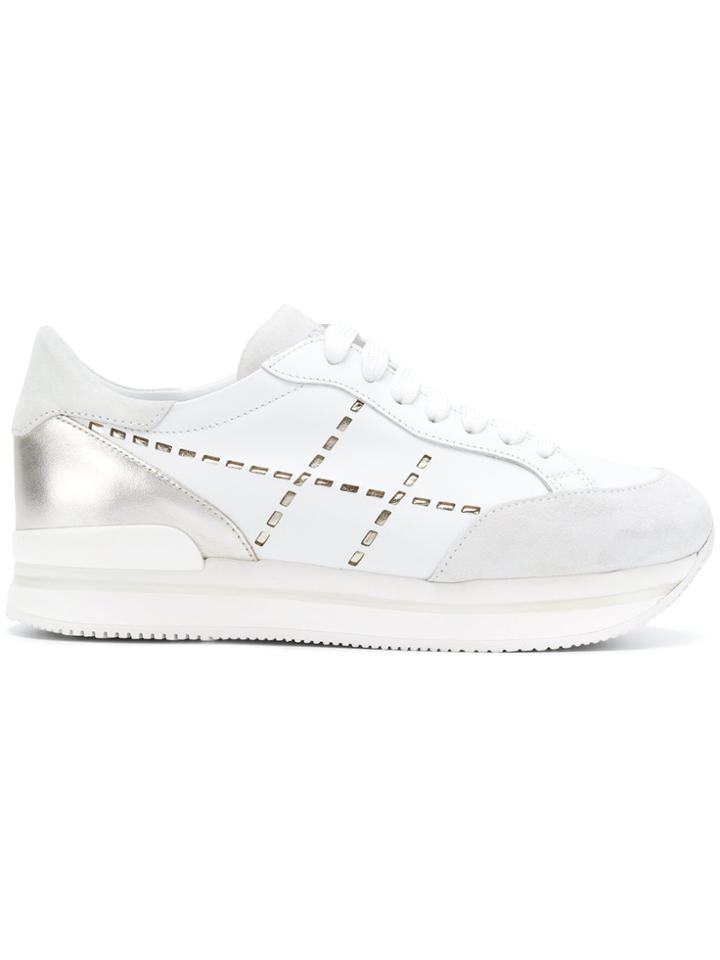 Hogan Perforated Detail Sneakers - White