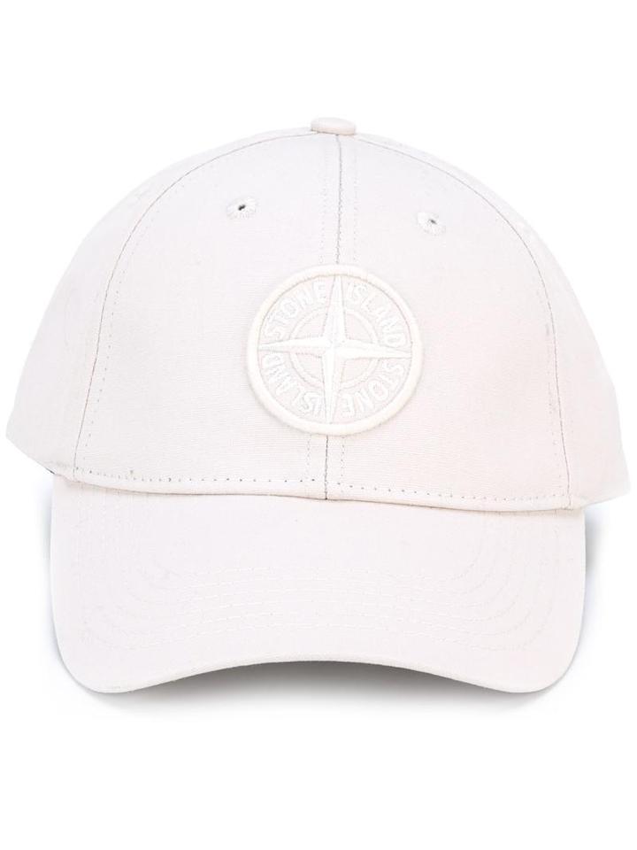 Stone Island Logo Baseball Cap, Men's, Size: Large, Nude/neutrals, Cotton