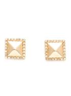 Shylee Rose Diamond Pyramid Stud Earrings, Women's, Metallic