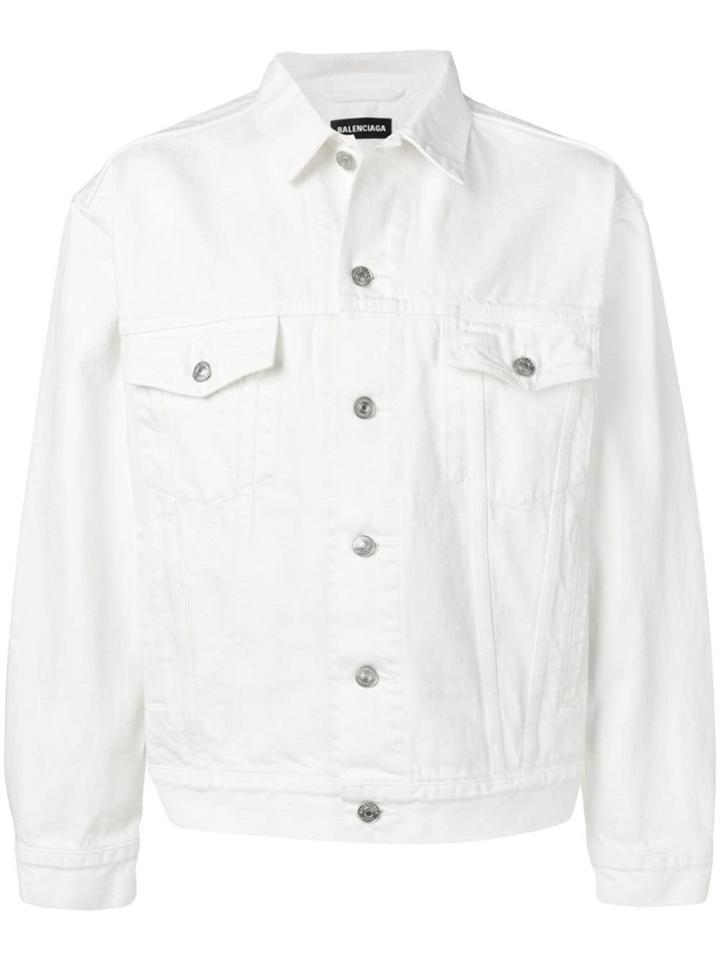 Balenciaga Logo Denim Jacket - White
