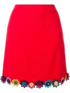 Mary Katrantzou Clovis Skirt, Women's, Size: 8, Red, Wool/silk/cotton