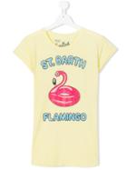 Mc2 Saint Barth Kids Teen Flamingo Print T-shirt - Yellow & Orange