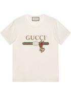 Gucci Gucci Logo T-shirt With Rabbit - White