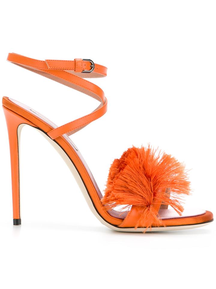 Marco De Vincenzo Fringed Strap Sandals - Yellow & Orange