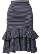Tome Ruffled Striped Skirt - Blue