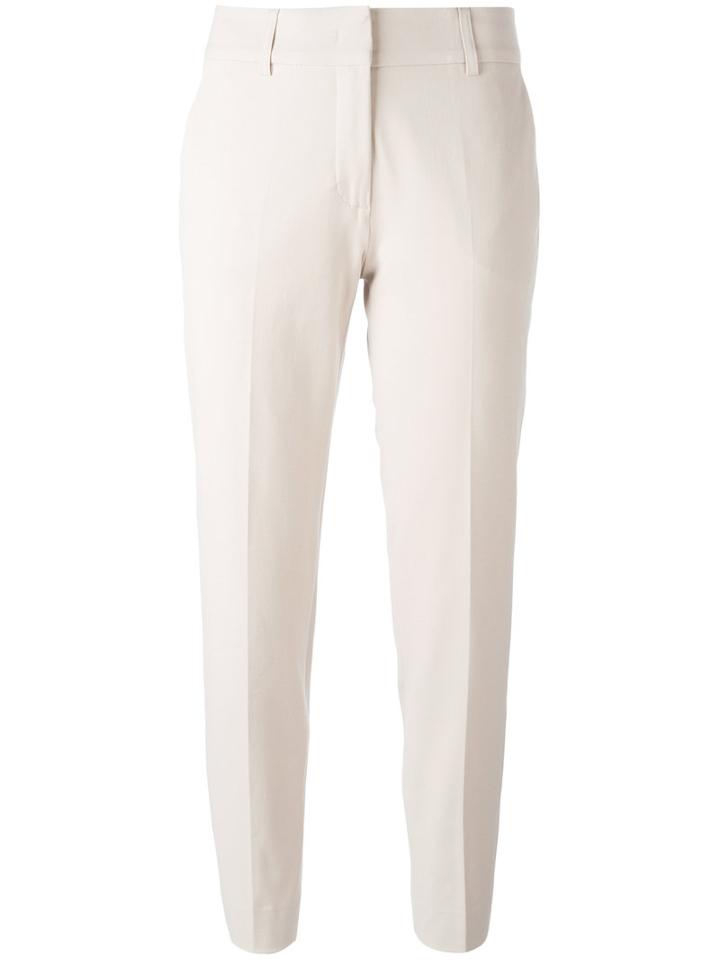 Piazza Sempione Cigarette Trousers, Women's, Size: 38, Nude/neutrals, Cotton/spandex/elastane