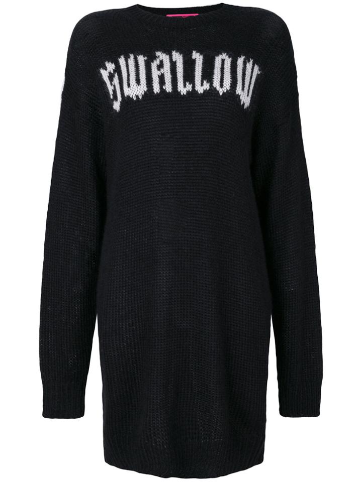 Mcq Alexander Mcqueen Swallow Sweater Dress - Black