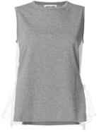 Muveil Tulle Side Panel Blouse - Grey