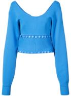 Prabal Gurung Button Embellished Scoop Neck Sweater - Blue