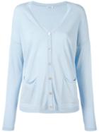 P.a.r.o.s.h. - V-neck Cardigan - Women - Cotton/viscose - M, Blue, Cotton/viscose