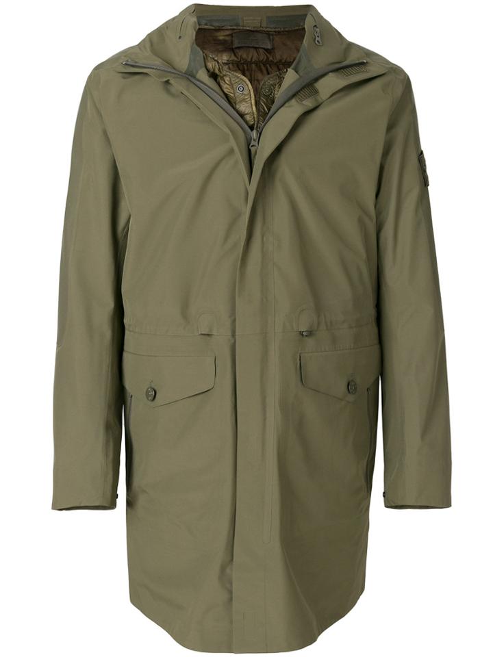 Stone Island Ghost Tank Shield Trench Coat - Green