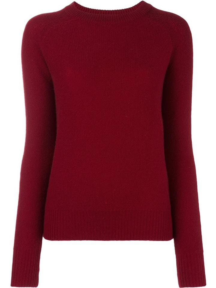 Joseph Round Neck Jumper, Women's, Size: Xs, Red, Cashmere
