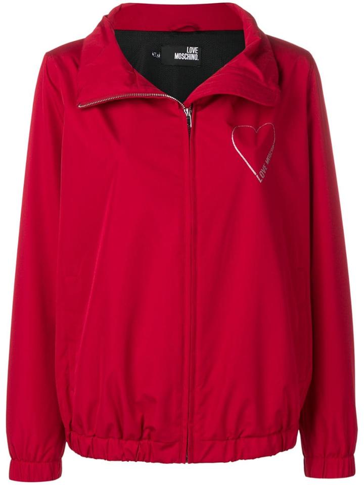 Love Moschino Glitter Heart Raincoat - Red