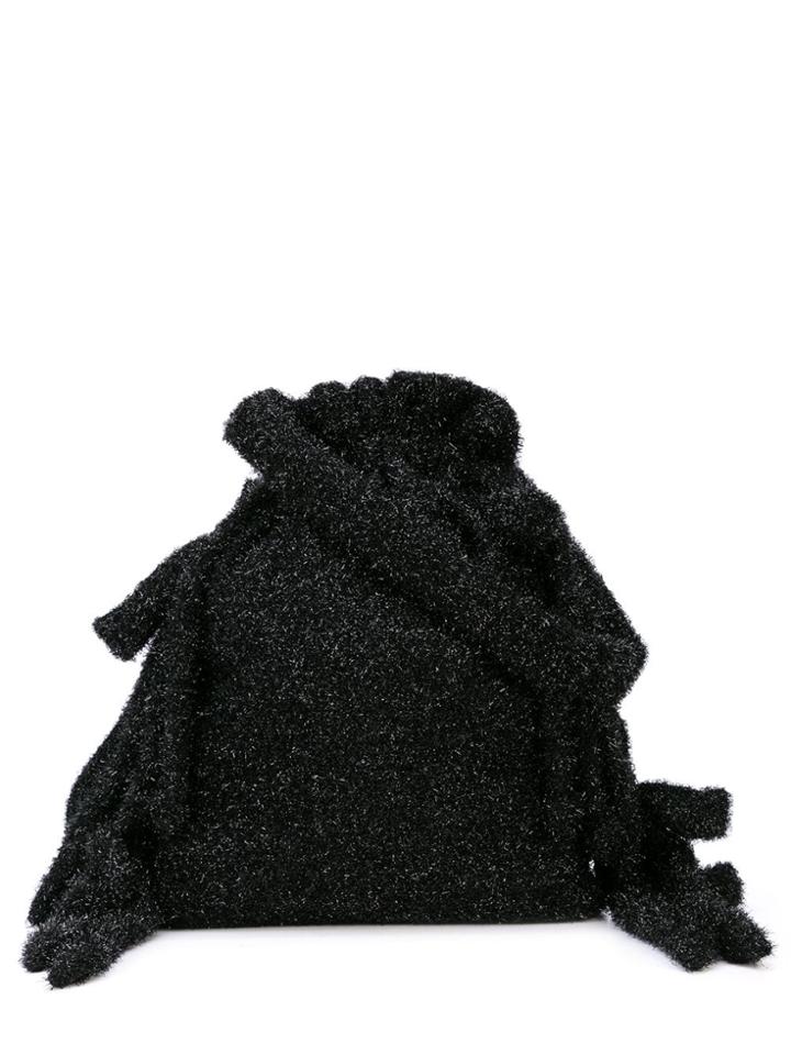 Simone Rocha Metallic Lamé Bucket Bag - Black