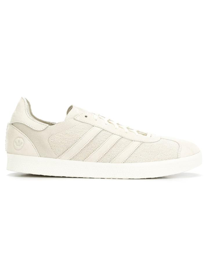 Wings+horns Striped Sneakers - White