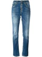 Dondup Buttoned Straight Jeans, Women's, Size: 27, Blue, Cotton/spandex/elastane
