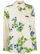 Prada Shirt Silk Floral Greens - Neutrals
