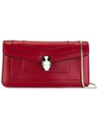 Bulgari Chain Strap Shoulder Bag, Women's, Red, Calf Leather