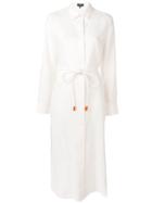 Theory Belted Shirt Dress - White
