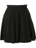 Apiece Apart Gathered Mini Skirt, Women's, Size: 4, Black, Linen/flax/tencel