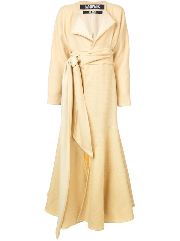 Jacquemus Long Flared Belted Coat - Yellow