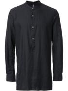 Kazuyuki Kumagai Henley Shirt, Men's, Size: 3, Black, Cotton/wool