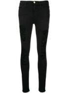 Frame Distressed Skinny Jeans - Black
