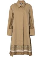 Burberry Scarf Detail Cotton Trench Coat - Brown