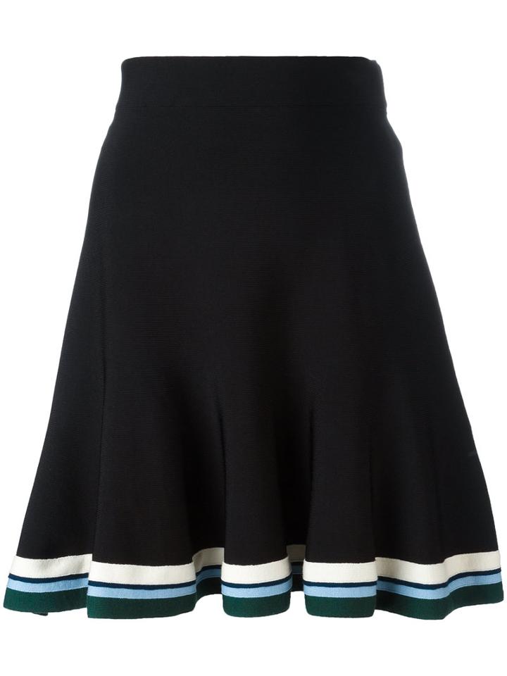 Victoria Victoria Beckham Flared Skirt, Women's, Size: 6, Black, Nylon/spandex/elastane/viscose/wool